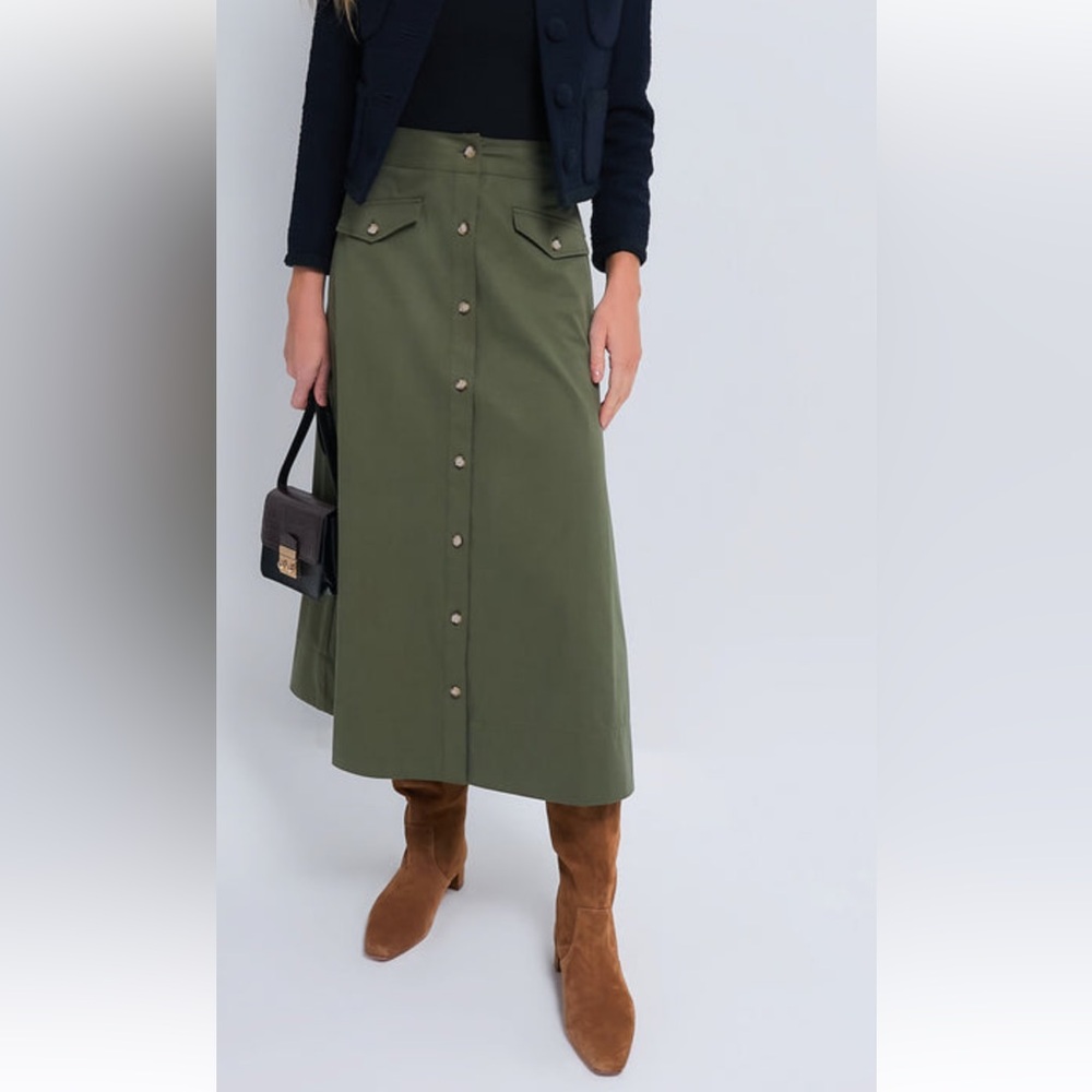Tuckernuck Olive Green Midi Skirt